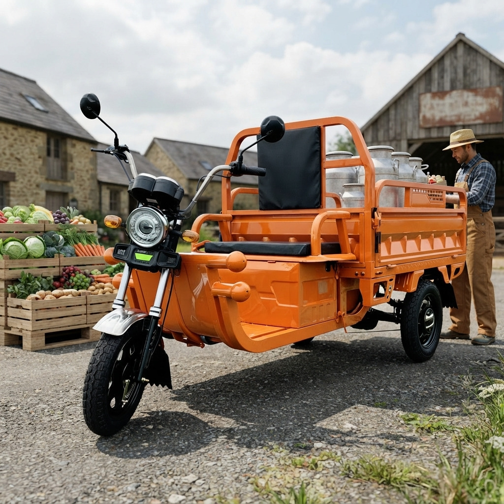 Elektrická tříkolka Leramotors tuk tuk cargo G1 1000W 60V - oranžová